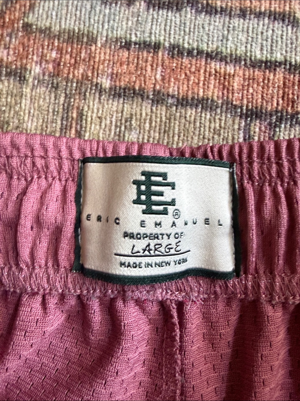 Eric Emanuel Dusty Rose Mesh Shorts with Lightning Motif - Picture 2 of 7